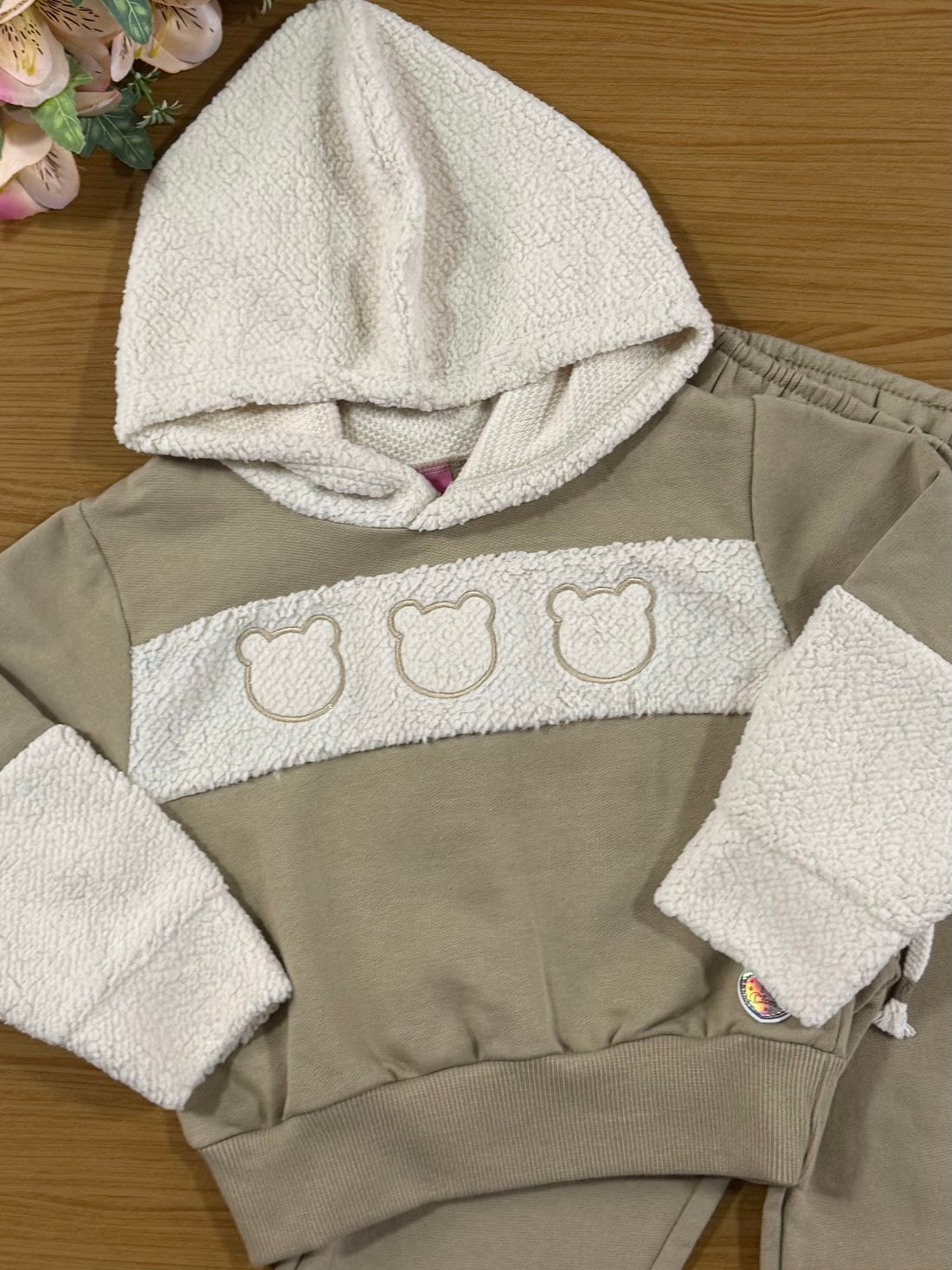 Conjunto Infantil Cinti Inverno Calça e Blusa Ursinho Teddy
