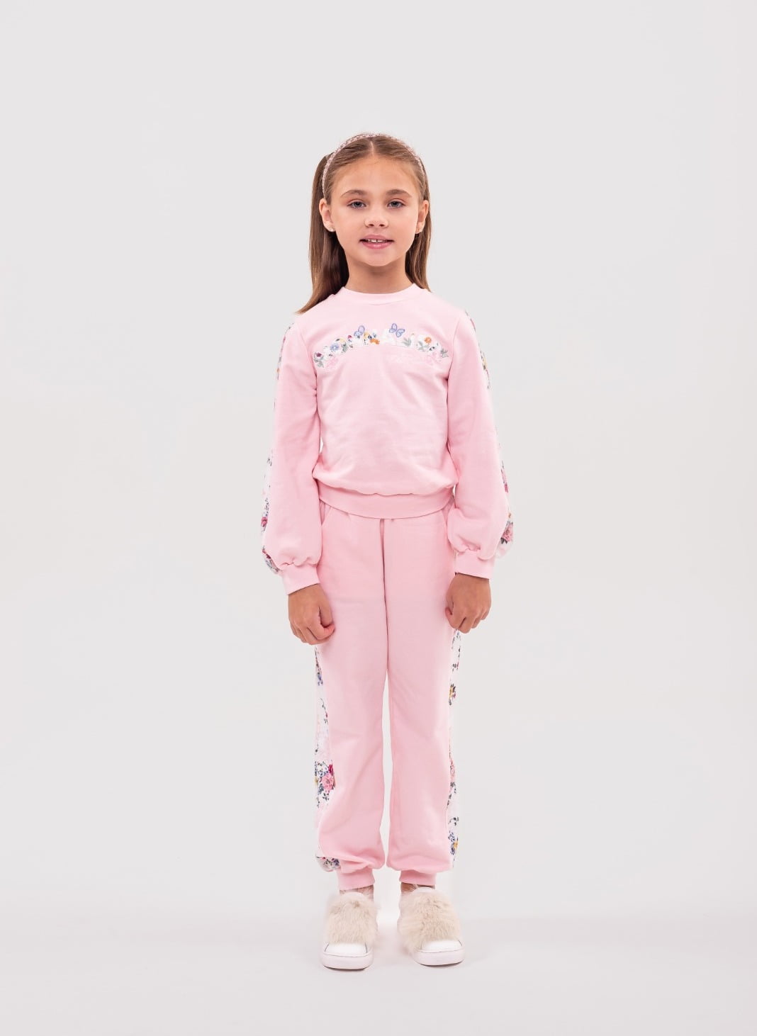 Conjunto Infantil Petit Cherie Inverno Com Blusa Manga Longa e Calça Jardim Mágico - Monnalisa