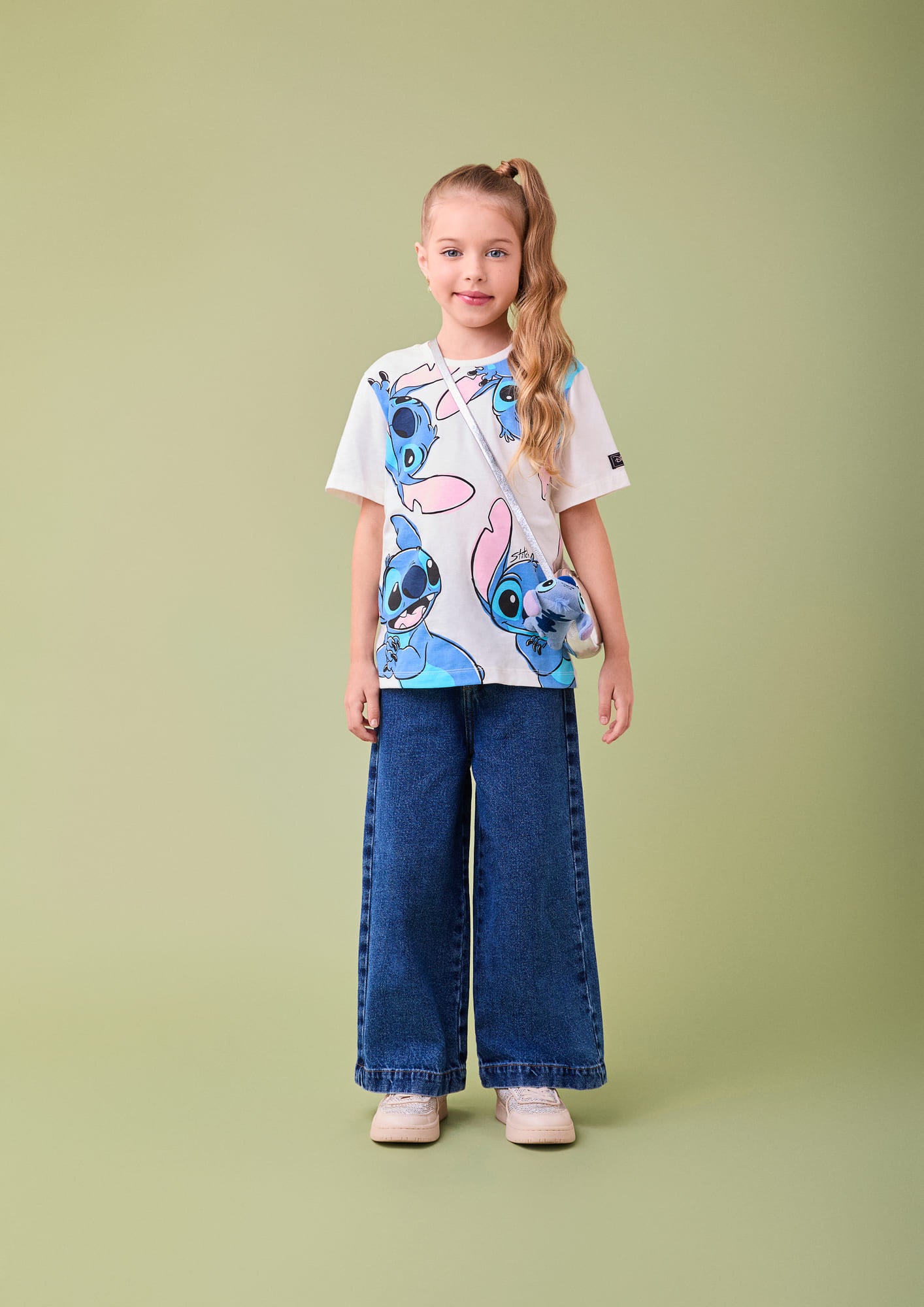 Blusa Infantil Momi Branca Stitch Disney