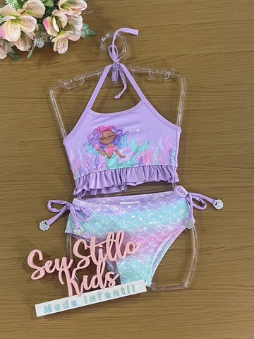 Biquíni Infantil Kukiê Verão Lilás Sereia