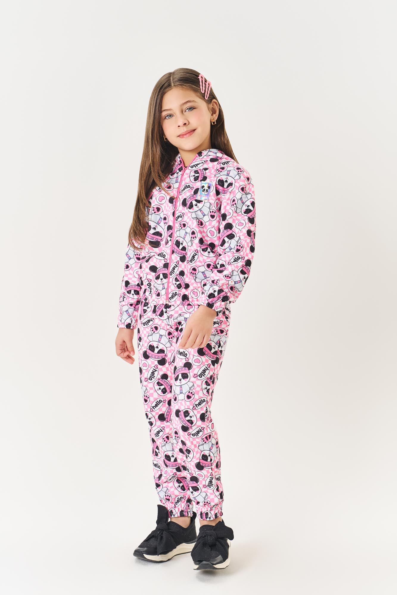 Conjunto Infantil Cinti Inverno Calça e Jaqueta Flanelada Panda