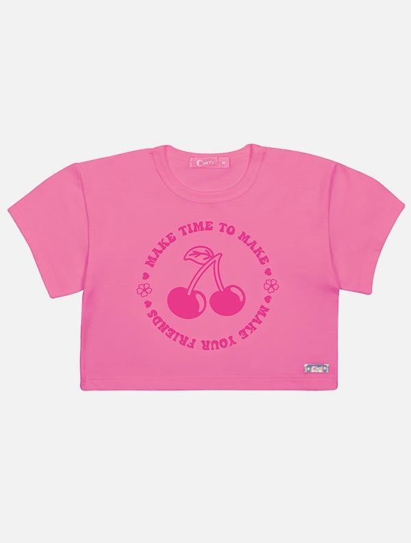 Blusa Infantil Cinti Verão Rosa Cerejinha