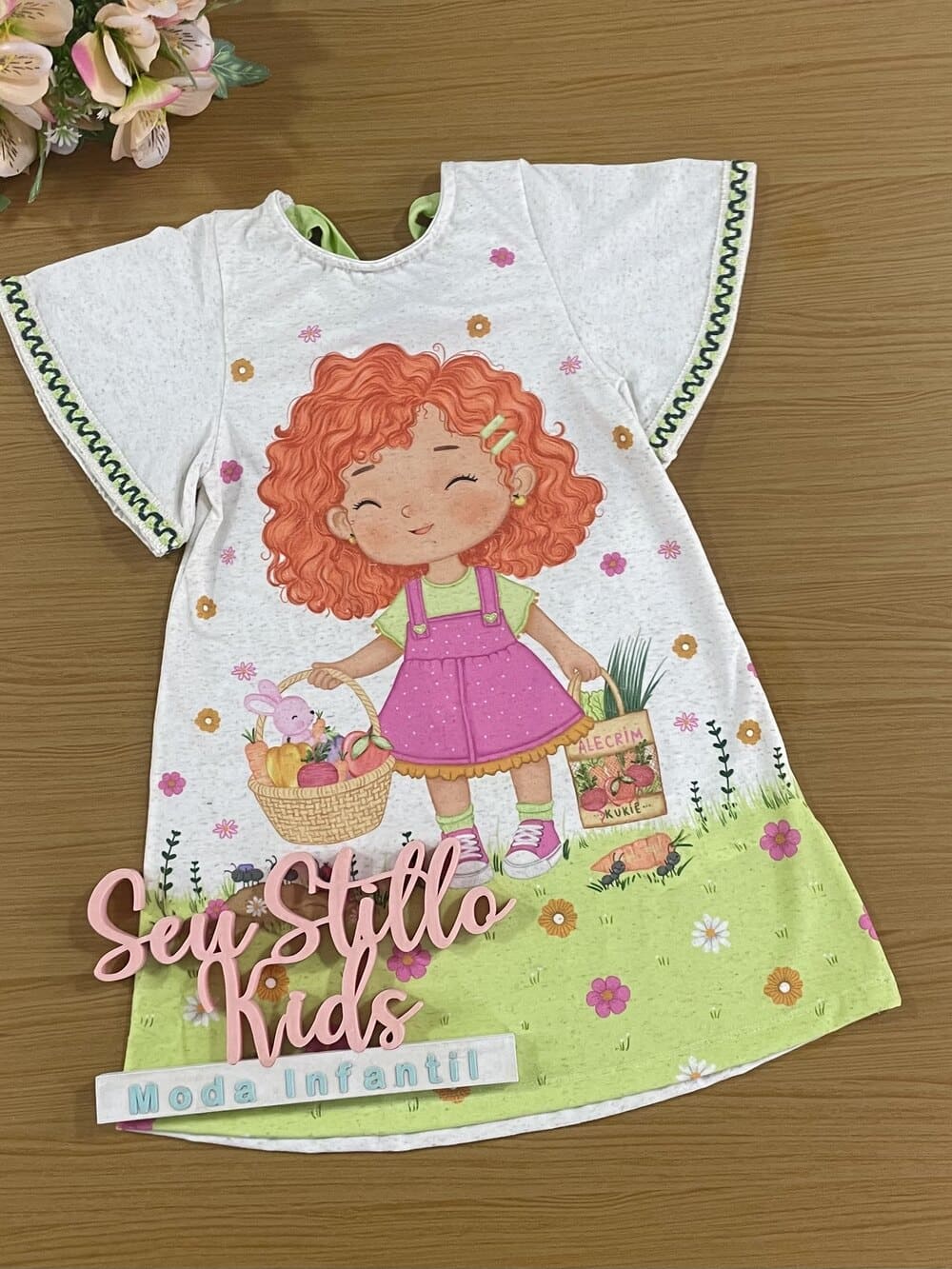 Vestido Infantil Kukie Alecrim Verão Menininha no Jardim