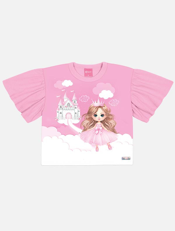 Blusa Infantil Cinti  Verão Rosa Princesa