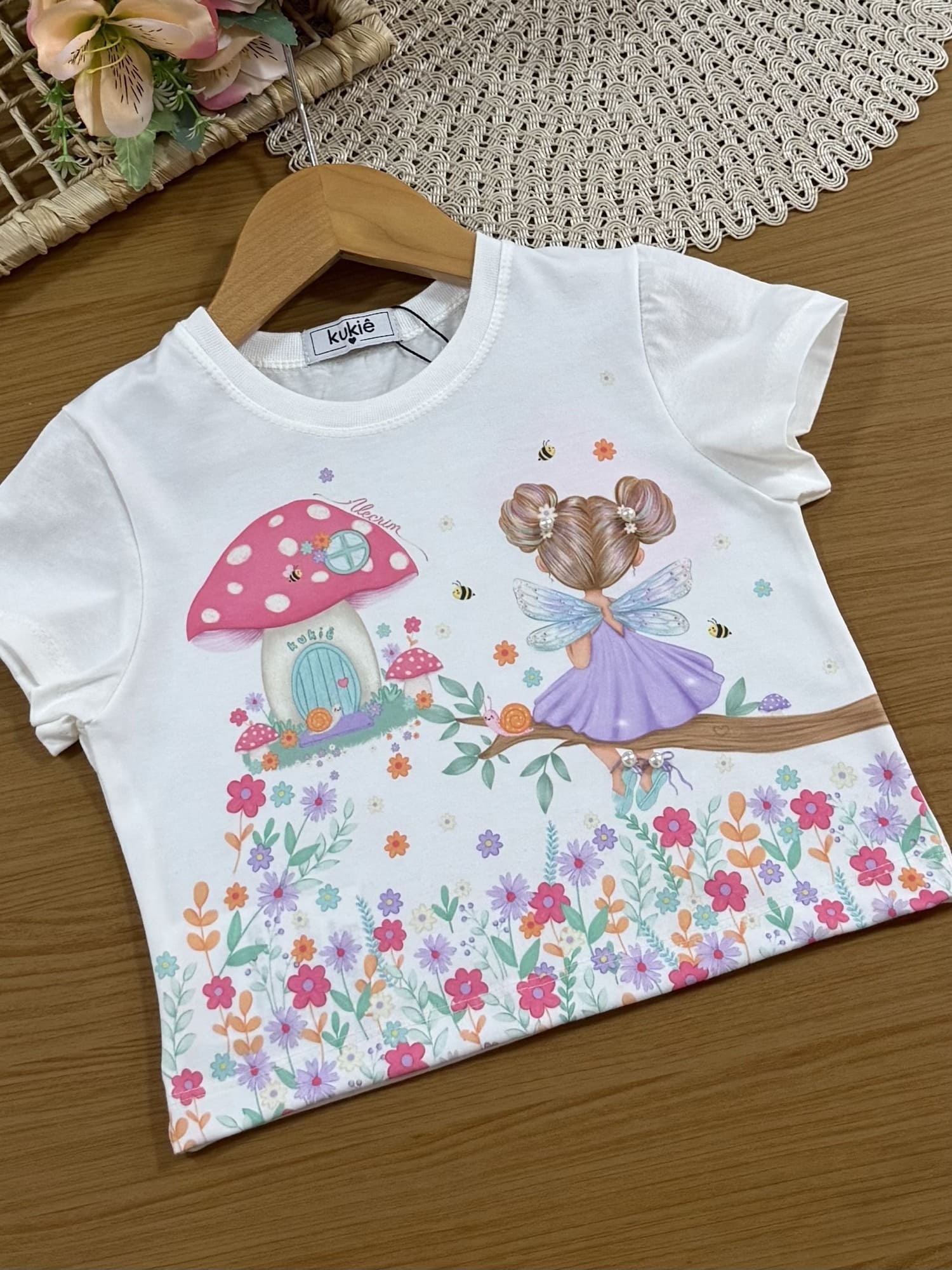 Conjunto Infantil Kukiê com Shorts Lilás e Blusa Manga Curta Ice Cream