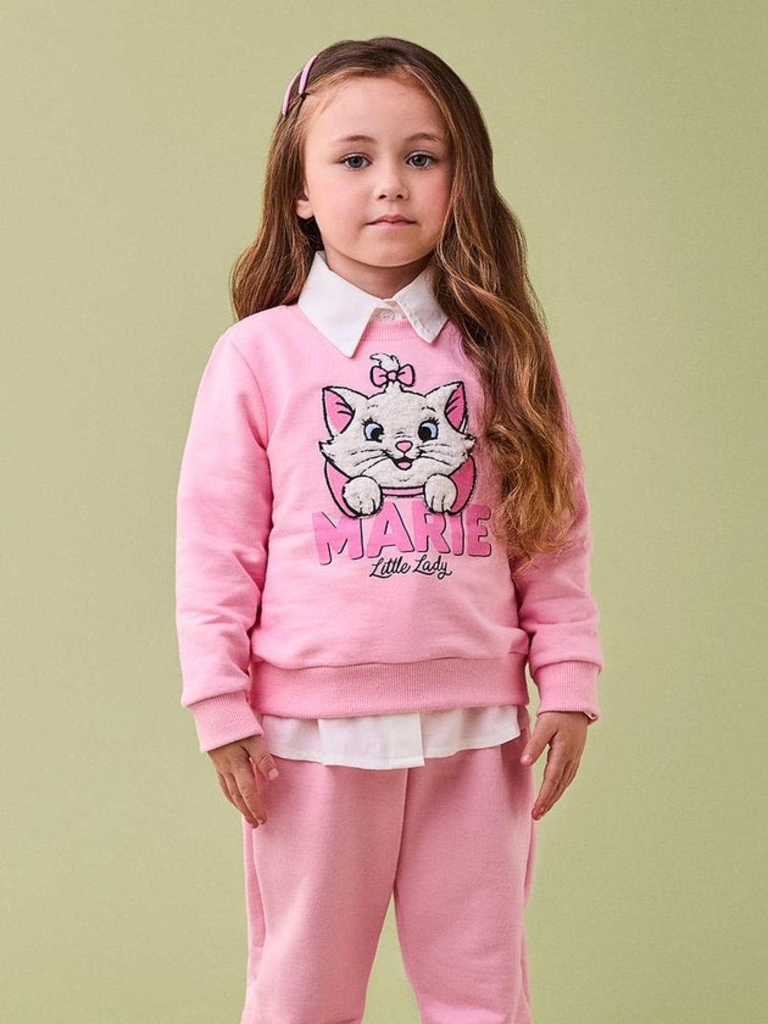 Conjunto Infantil Momi Inverno com Calça e Moletom sem Flanela Rosa Marie