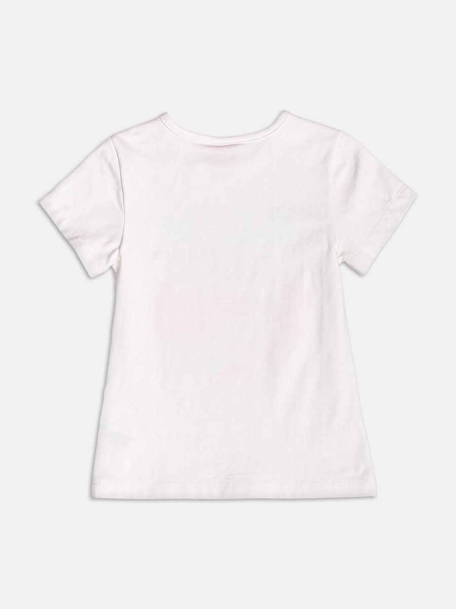 Conjunto Infantil Momi Verão com Calça Capri Colorido e Blusa Branca Arco-íris