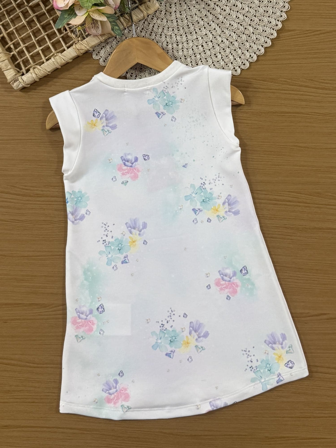 Vestido Infantil Kukiê Verão Branco Princesa Jasmine