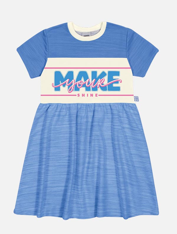 Vestido Infantil Catavento Verão Azul Make