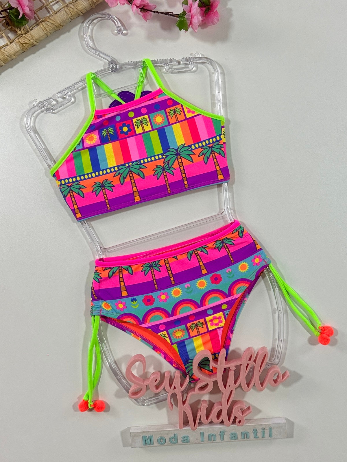 Biquíni Infantil Siri Kids Laila Neon Tropical 39011