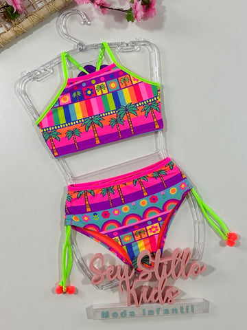 Biquíni Infantil Siri Kids Laila Neon Tropical 39011