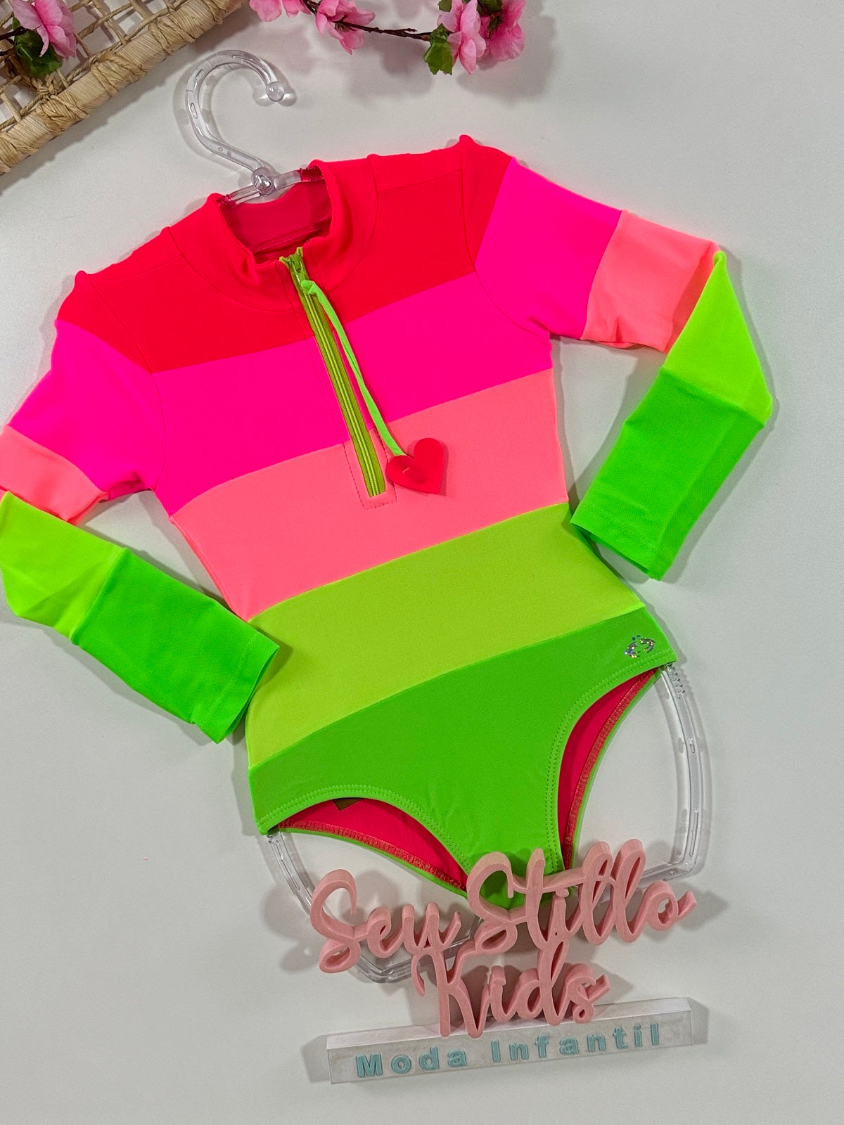 Maiô Infantil Siri Kids Kiara Neon Electra 39025