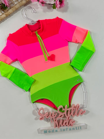 Maiô Infantil Siri Kids Kiara Neon Electra 39025