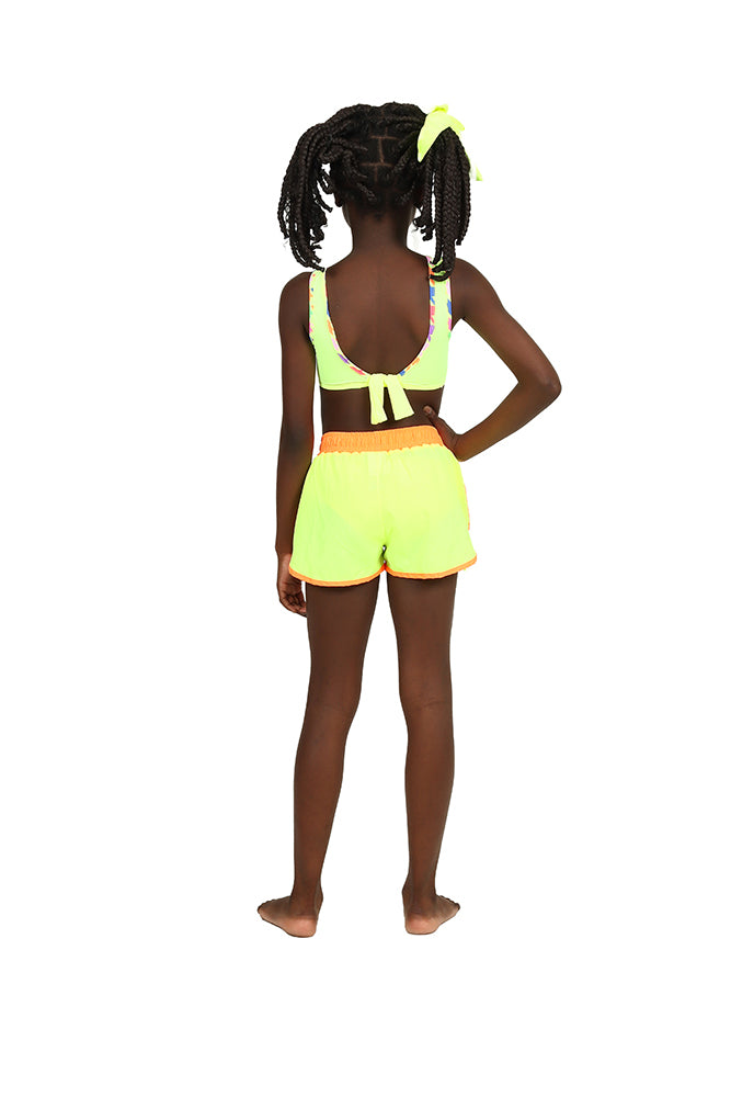 Shorts Infantil Siri Kids Nylon Leticia Amarelo Fluor 39063