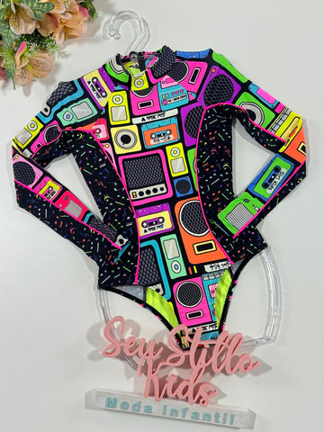 Maiô Infantil Siri Kids Manga Longa Tati Music 39075