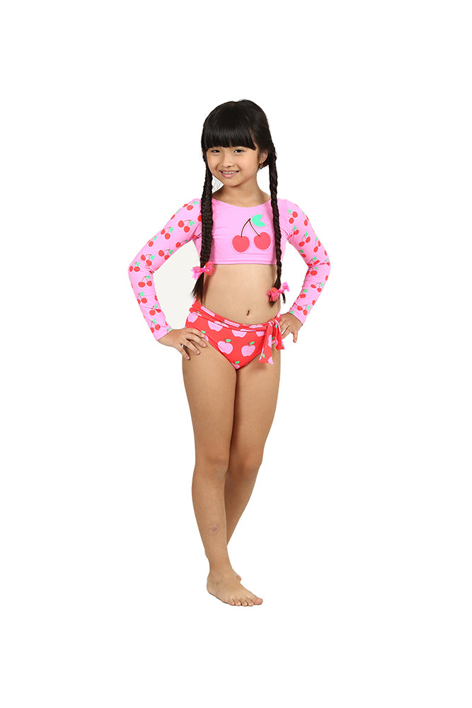 Biquíni Infantil Siri Kids Manga Longa Thais Cereja 39106