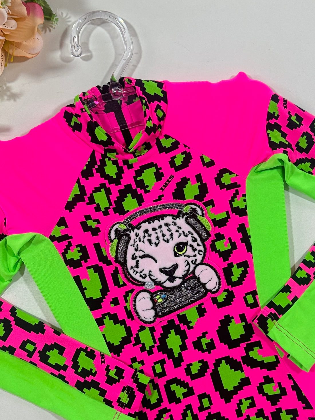 Maiô Infantil Siri Kids Manga Longa Carol Rosa Onça Pixel 39197