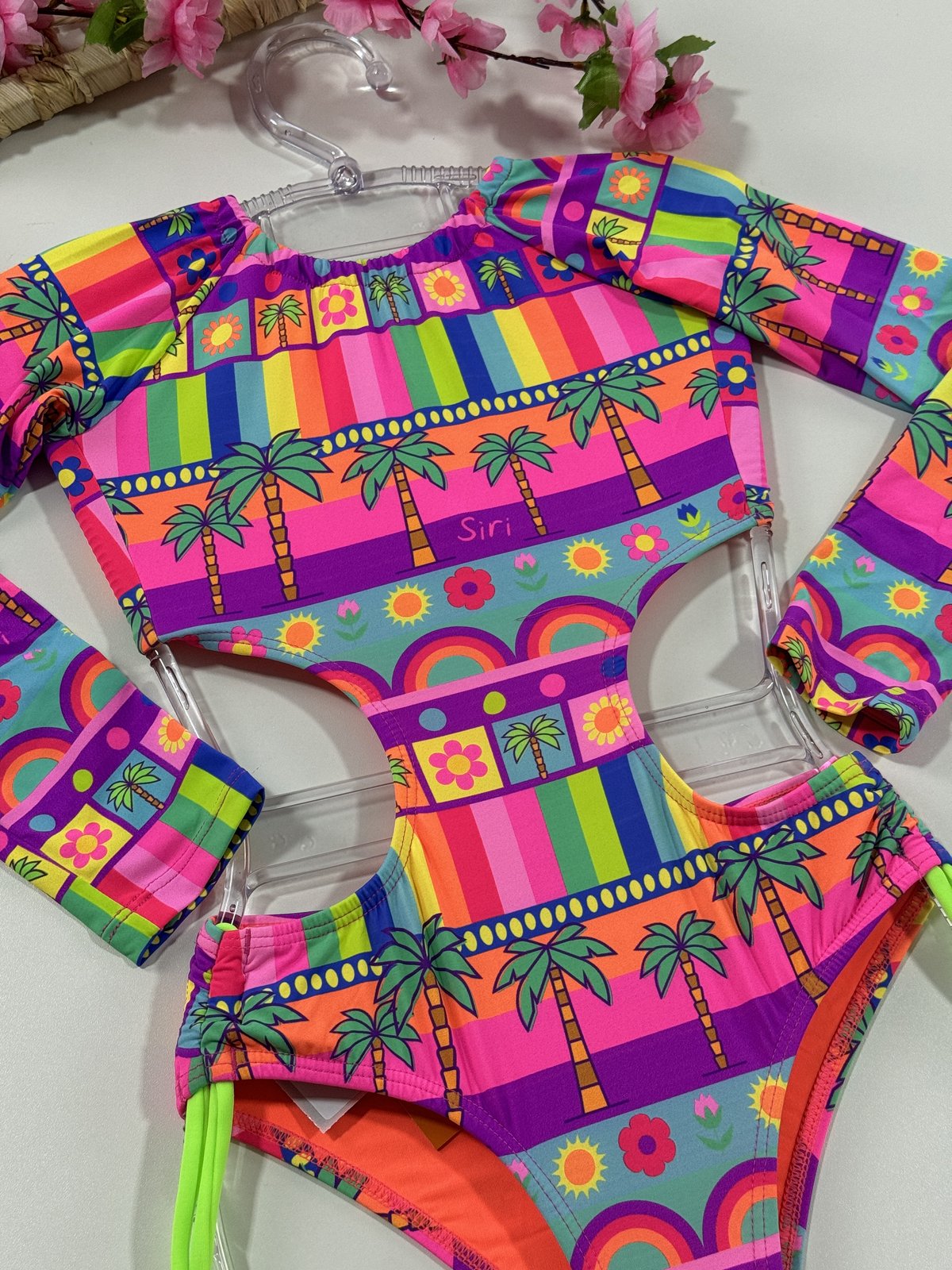 Maiô Infantil Siri Kids Anita Neon Tropical 39206