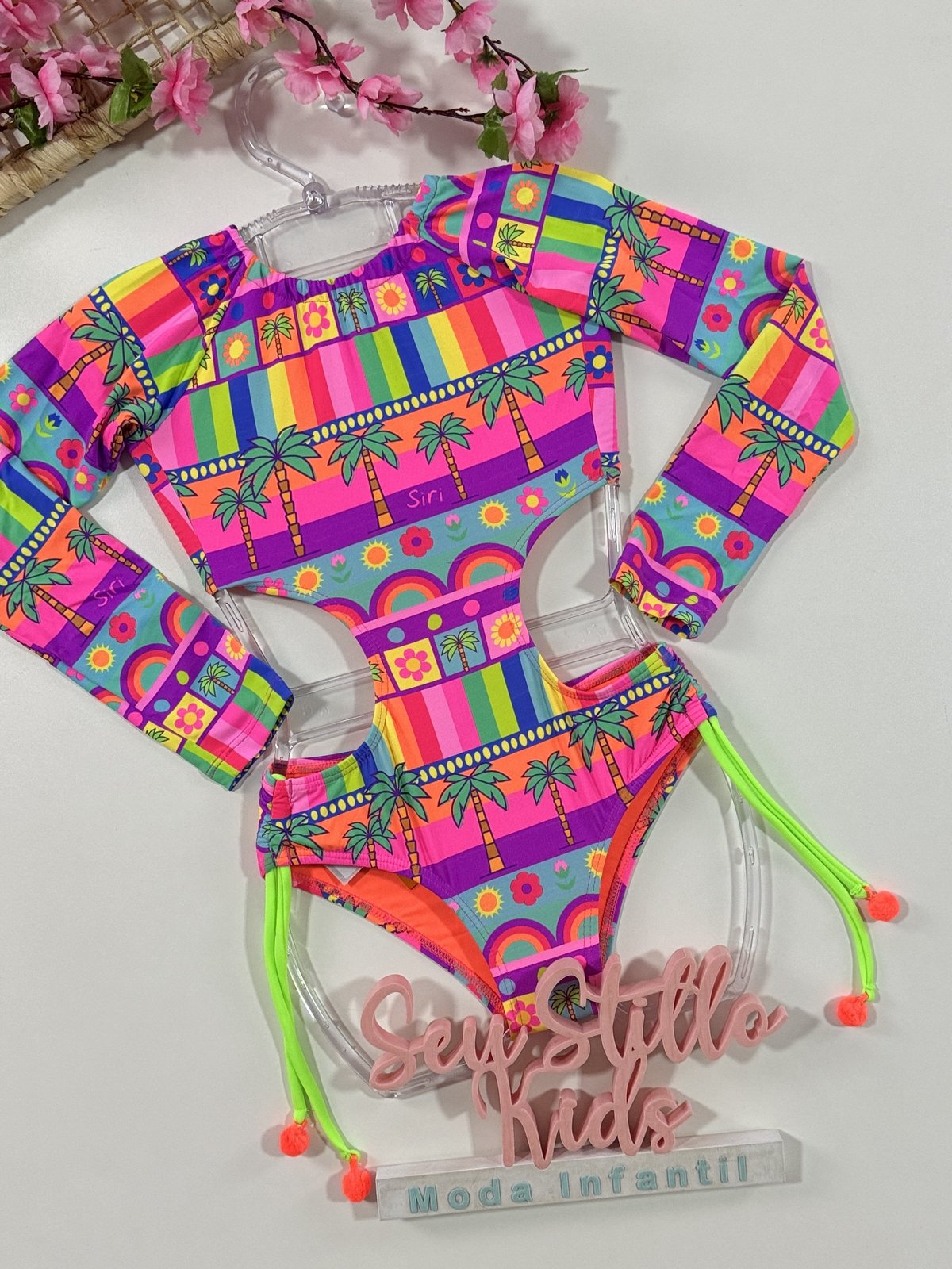 Maiô Infantil Siri Kids Anita Neon Tropical 39206