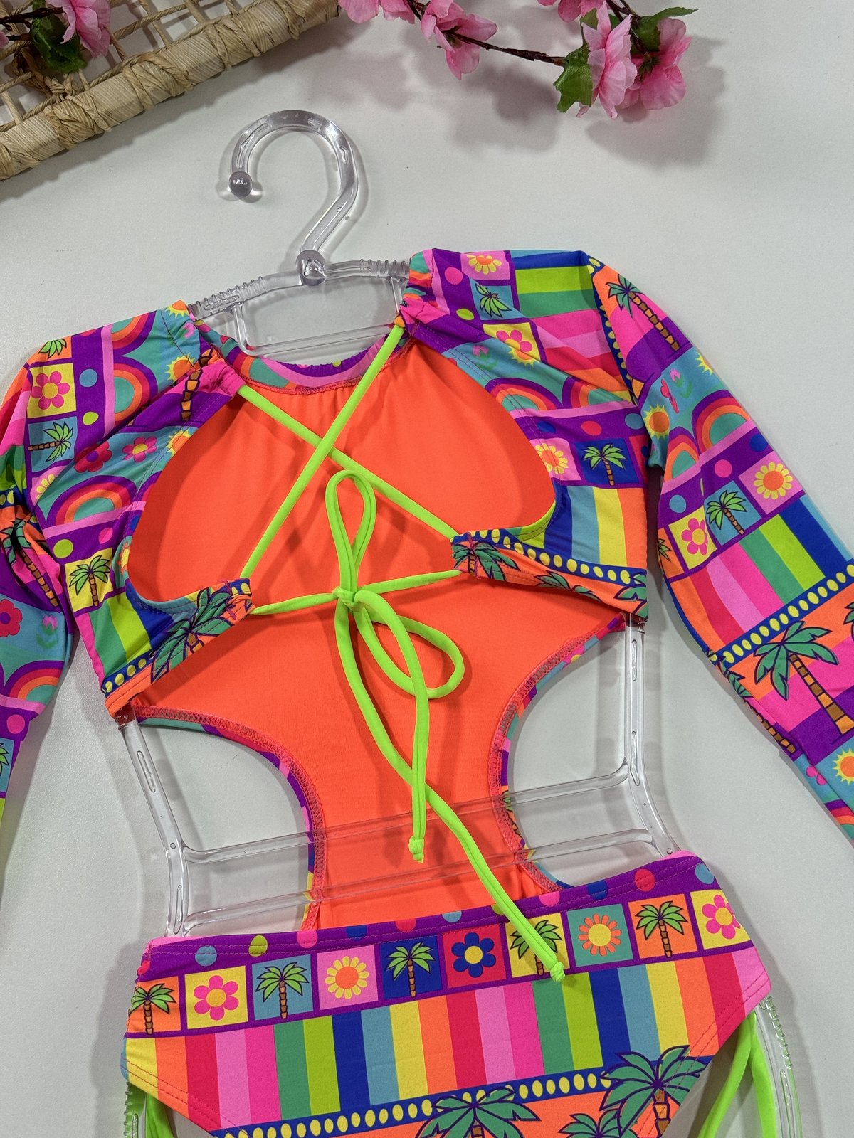 Maiô Infantil Siri Kids Anita Neon Tropical 39206
