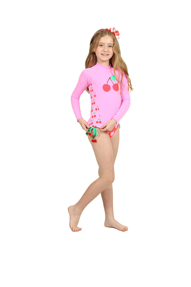 Biquíni Infantil Siri Kids Blusa Manga Longa Luana Cereja 39229