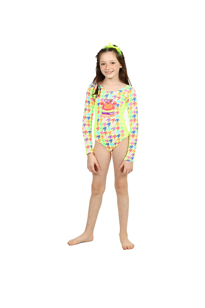 Maiô Infantil Siri Kids Manga Longa Maite Nerd Xadrez 39176