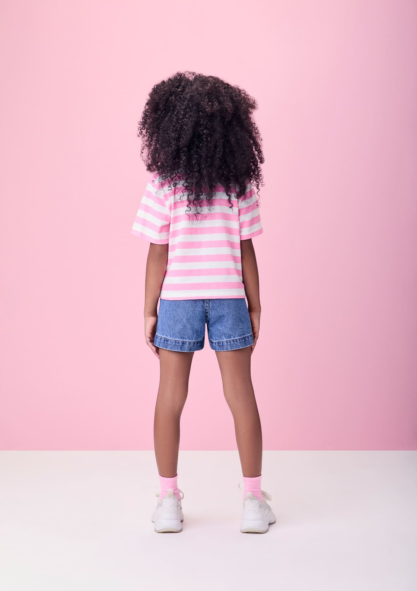 Blusa Infantil Momi Verão Listrada Rosa Hello Kitty