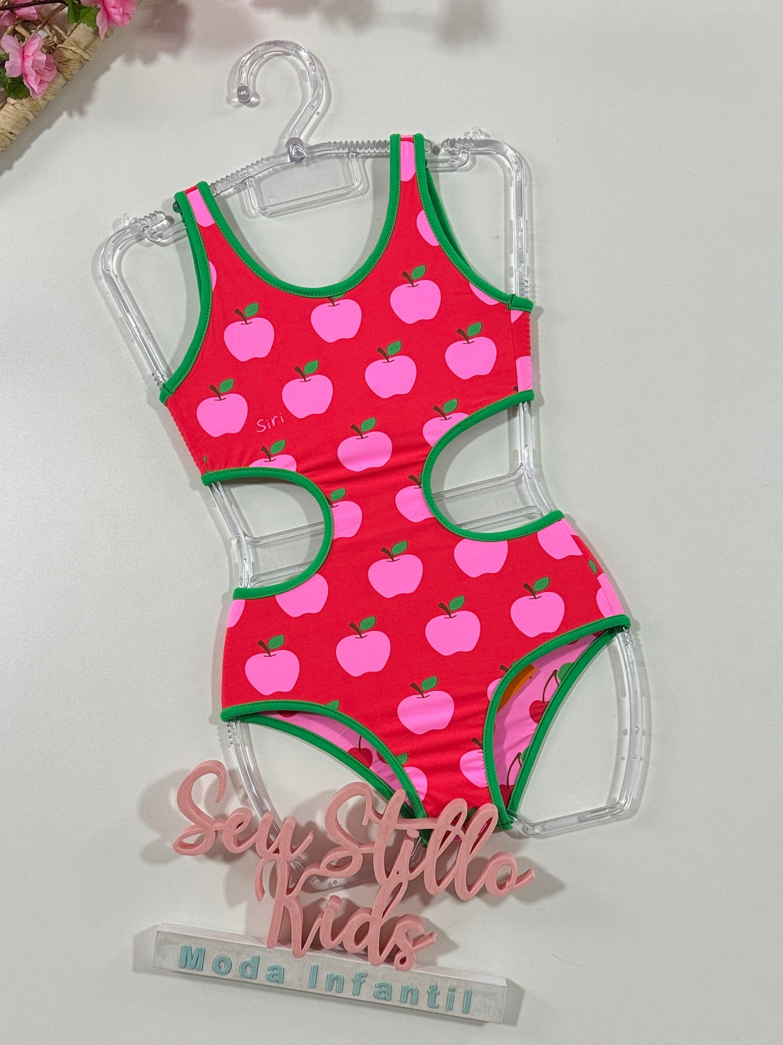 Maiô Infantil Siri Kids Dupla Face Carol Cereja 39099