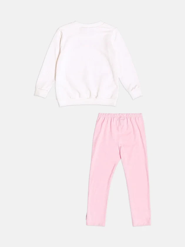 Conjunto Infantil Momi Inverno com Calça Legging Rosa e Moletom sem Flanela Hello Kitty Cherry