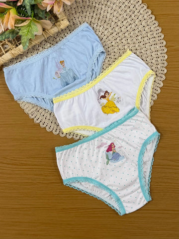 Kit Calcinha Infantil Lupo Princesas Disney