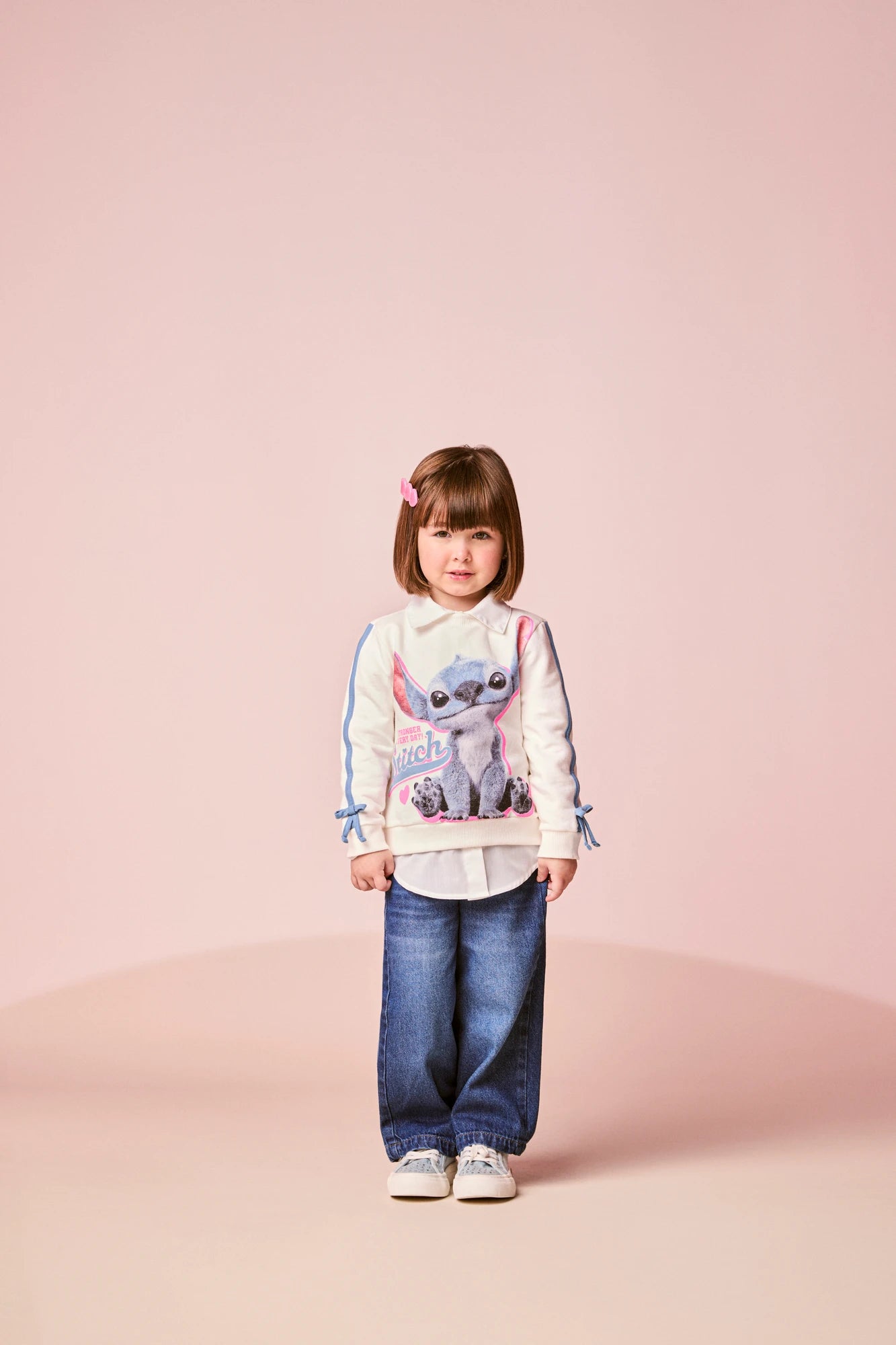 Moletom Infantil Momi Inverno sem Flanela Branco Stitch
