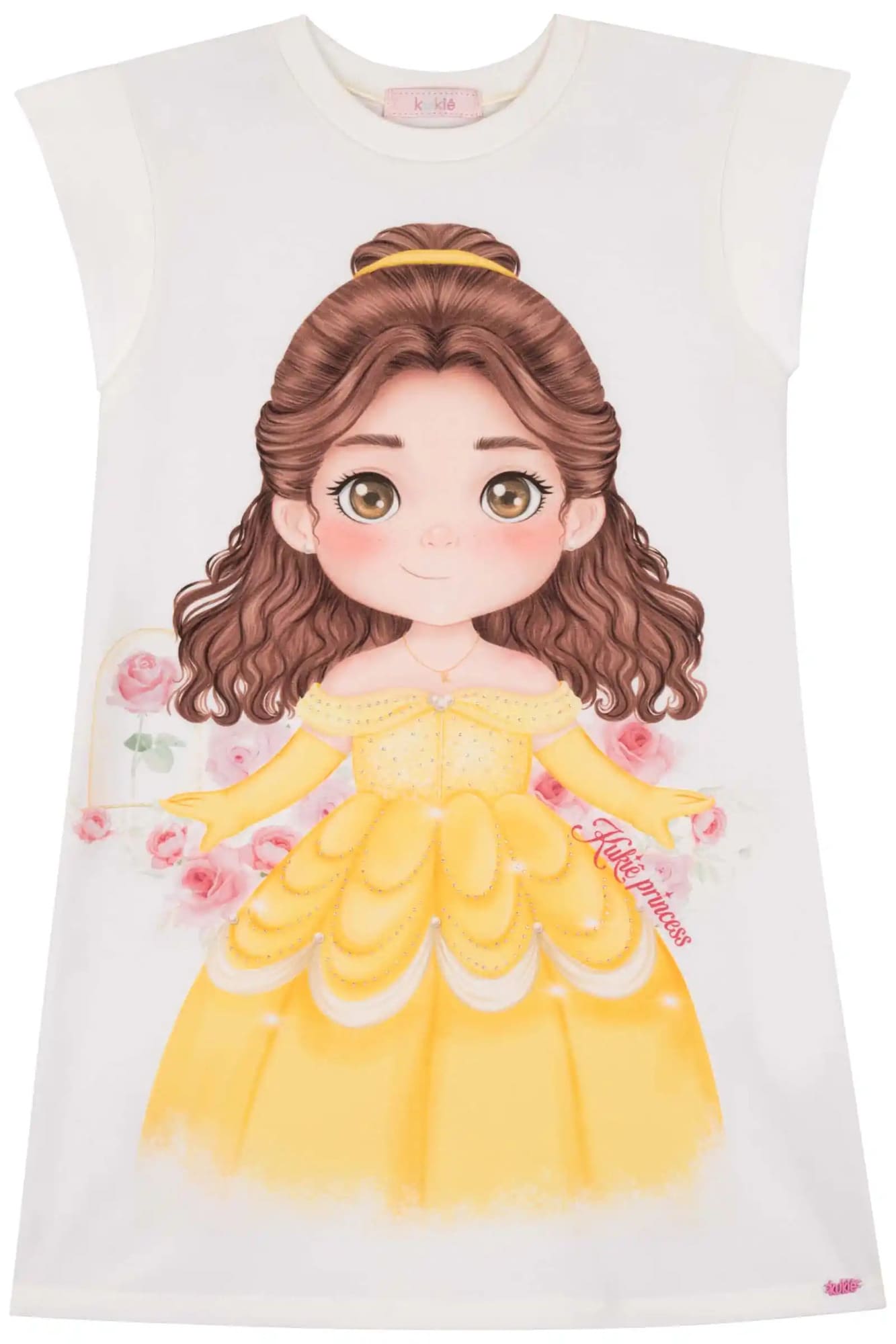 Vestido Infantil Kukiê Verão Branco Princesa Bela