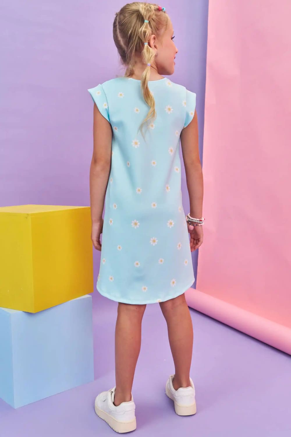Vestido Infantil Kukie Verão Azul Animais
