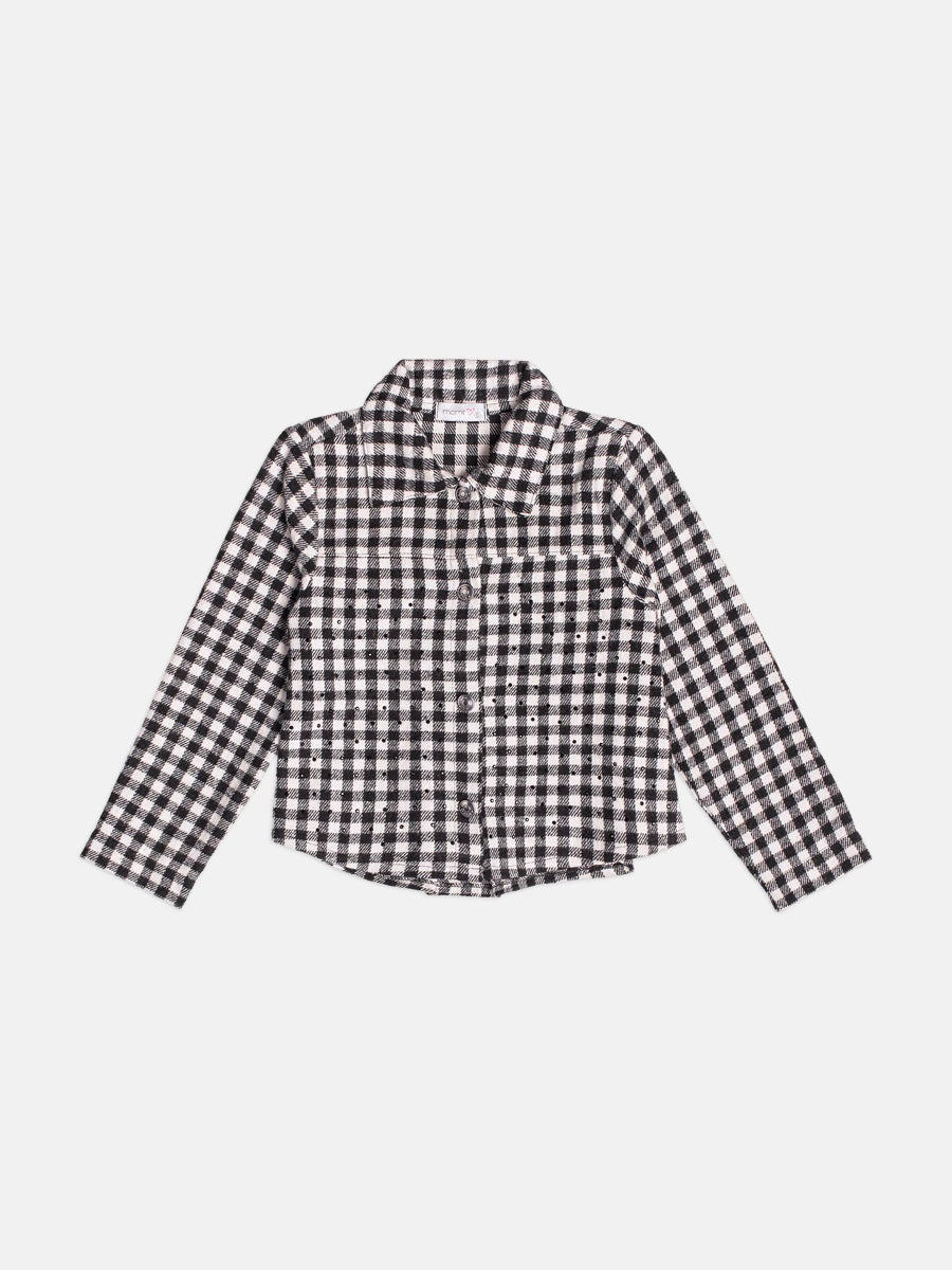 Jaqueta Infantil Momi Inverno Xadrez com Strass
