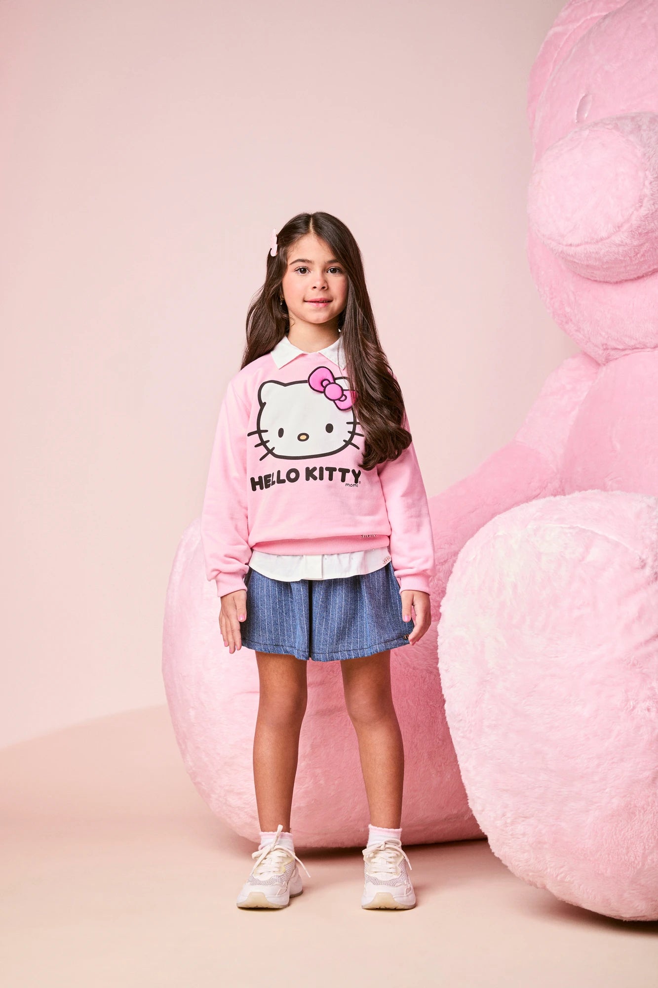 Moletom Infantil Momi Inverno Rosa Hello Kitty