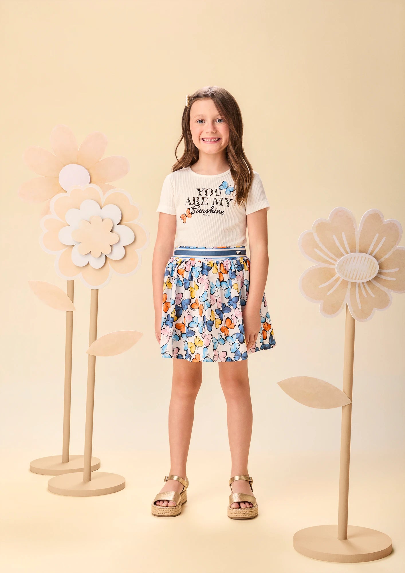 Conjunto Infantil Menina Momi com Saia e Blusa You Are My Sunshine