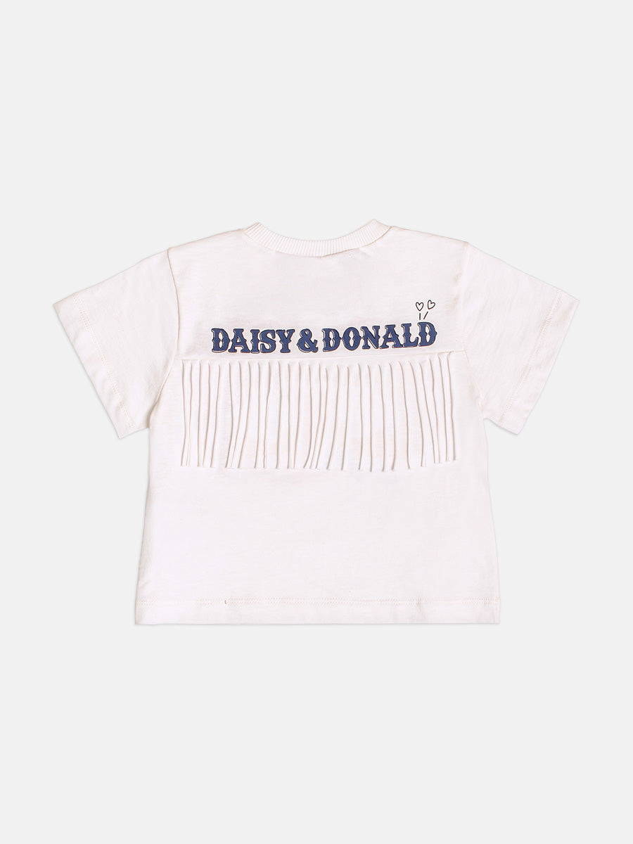 Blusa Infantil Momi Inverno Branca Daisy e Donald Cowboy Disney