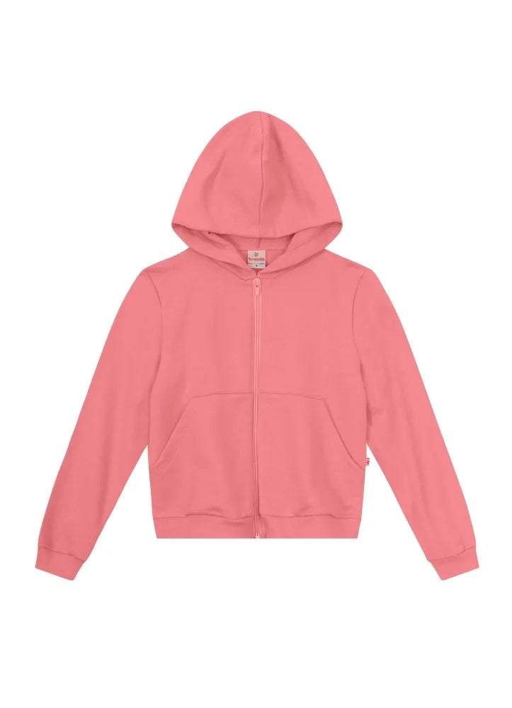 Moletom Infantil Brandili Menina Flanelado com Bolsos Coral