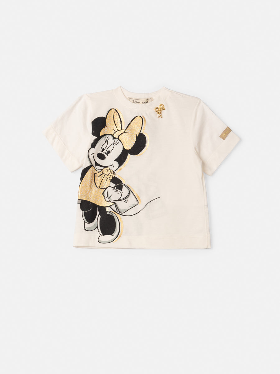 Conjunto Infantil Animê Verão Shorts Jeans e Camisa Minnie e Daisy Duck