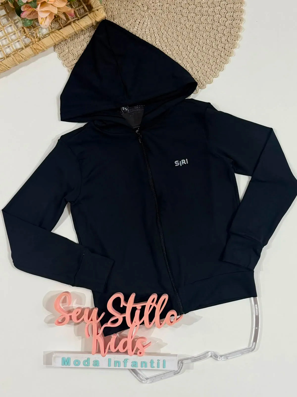 Jaqueta Infantil Siri Kids Sport Bruna Básico Preto 44903
