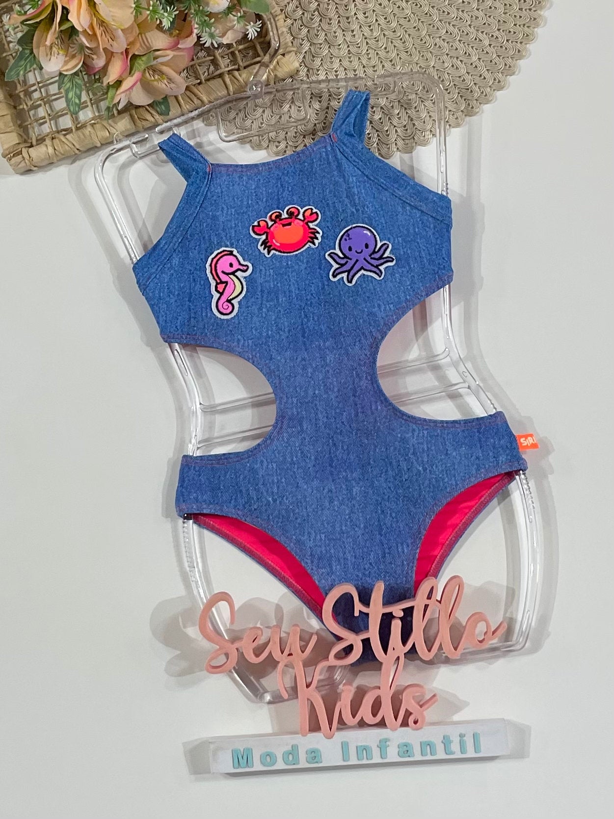 Maiô Infantil Siri Kids Azul Camila Sea Jeans 43226