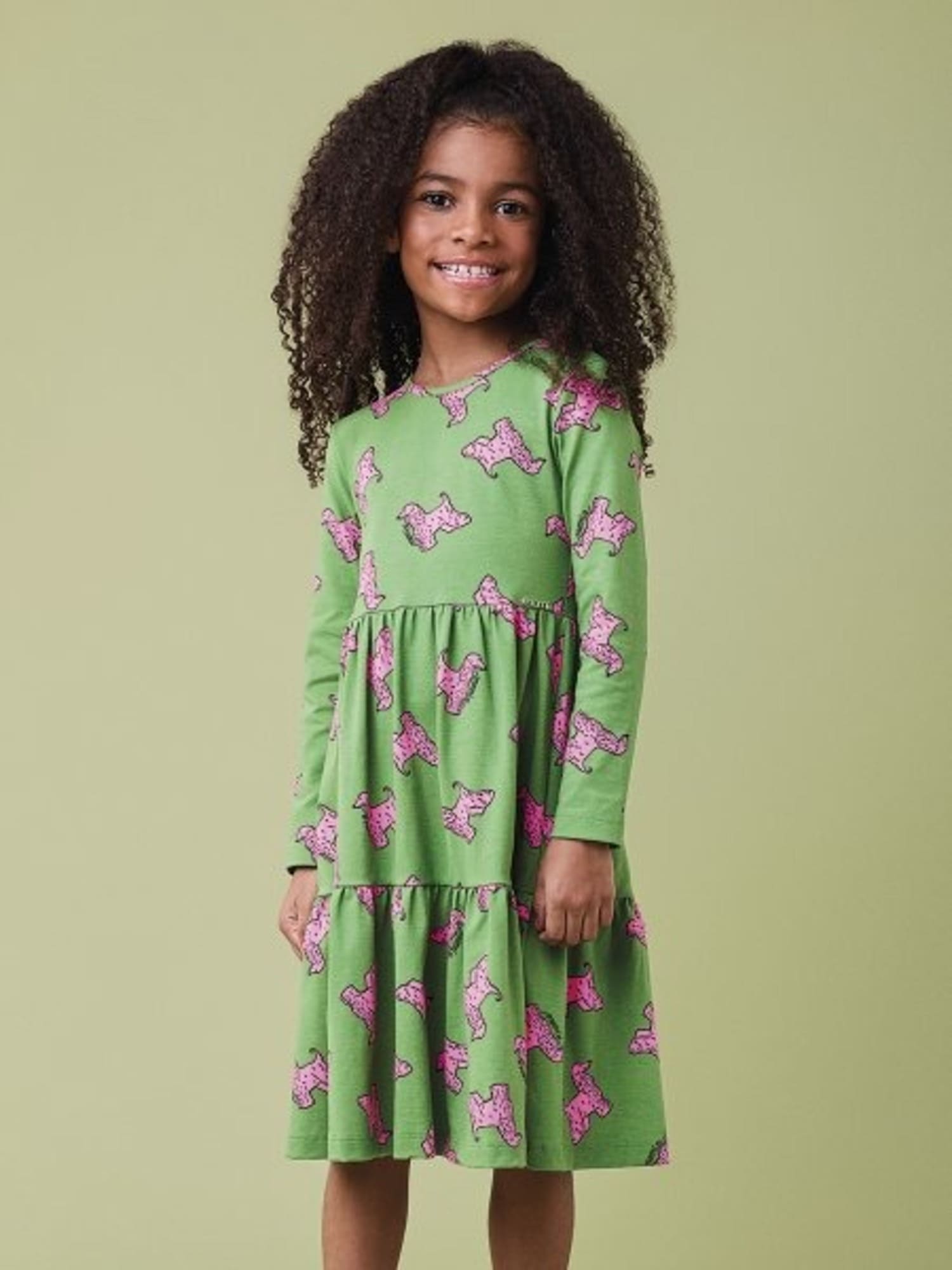 Vestido Infantil Momi Inverno Verde Cachorrinha