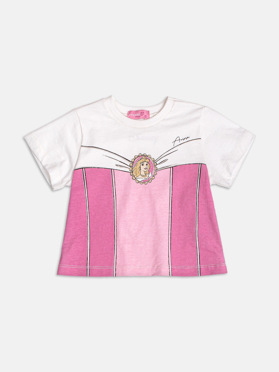 Conjunto Infantil Momi Verão com Saia em Tule e Blusa Rosa Bela Adormecida