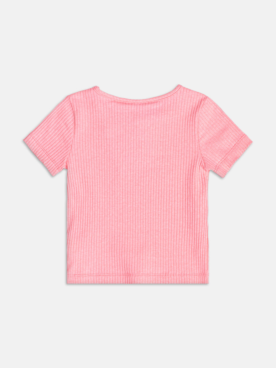Blusa Infantil Momi Verão Rosa Neon My Melody