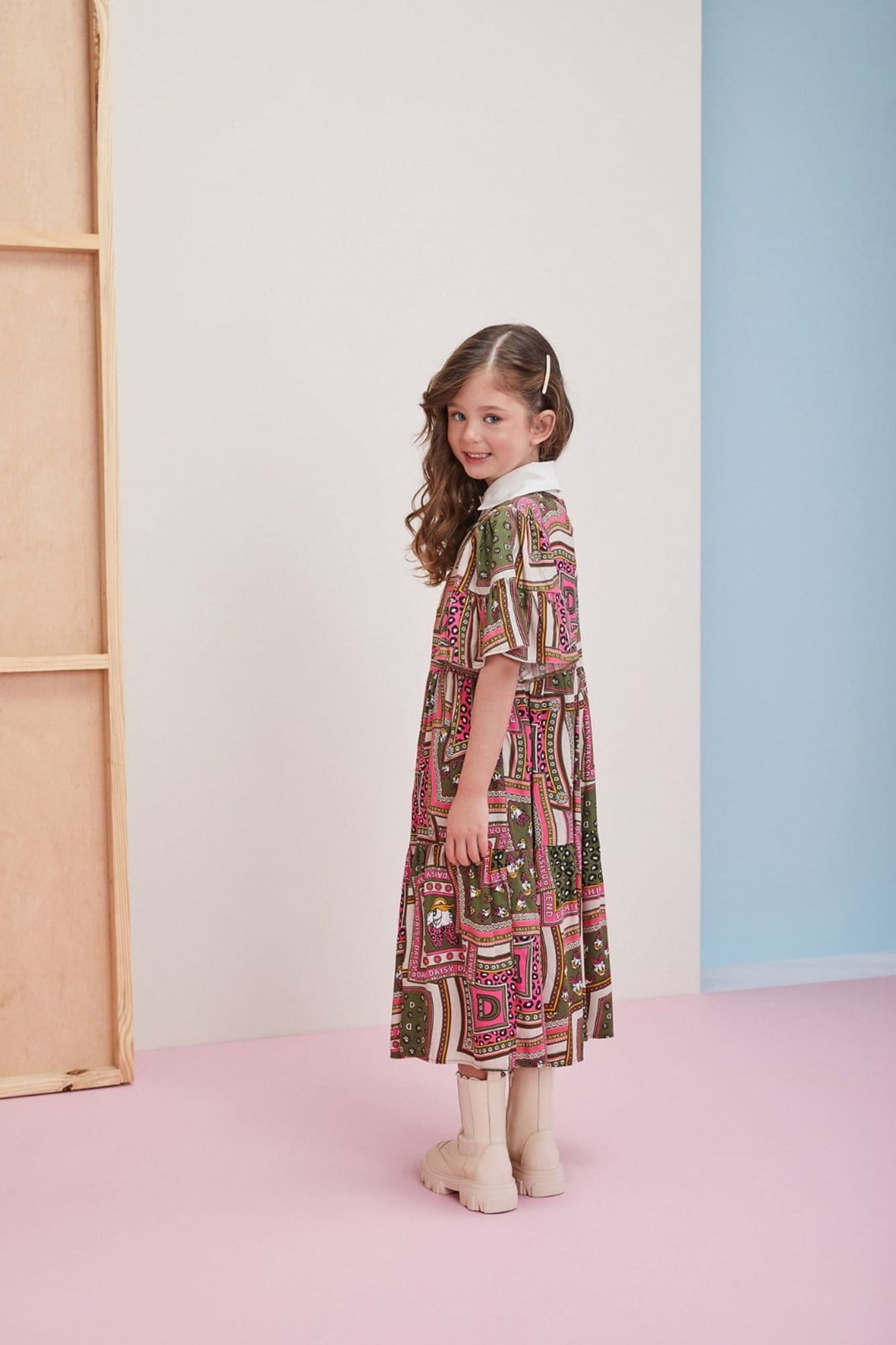 Vestido Infantil Momi Inverno Margarida Com Flores