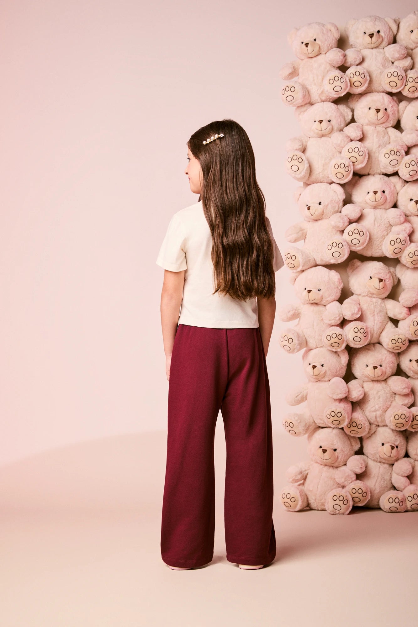 Conjunto Infantil Momi Inverno com Calça Vinho e Blusa Manga Curta Bear