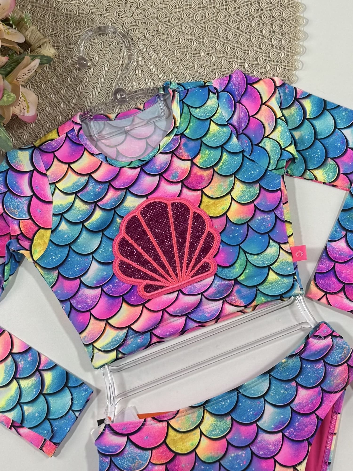 Biquíni Infantil Siri Kids Jessica Cropped Manga Longa Est Mermaid 40246