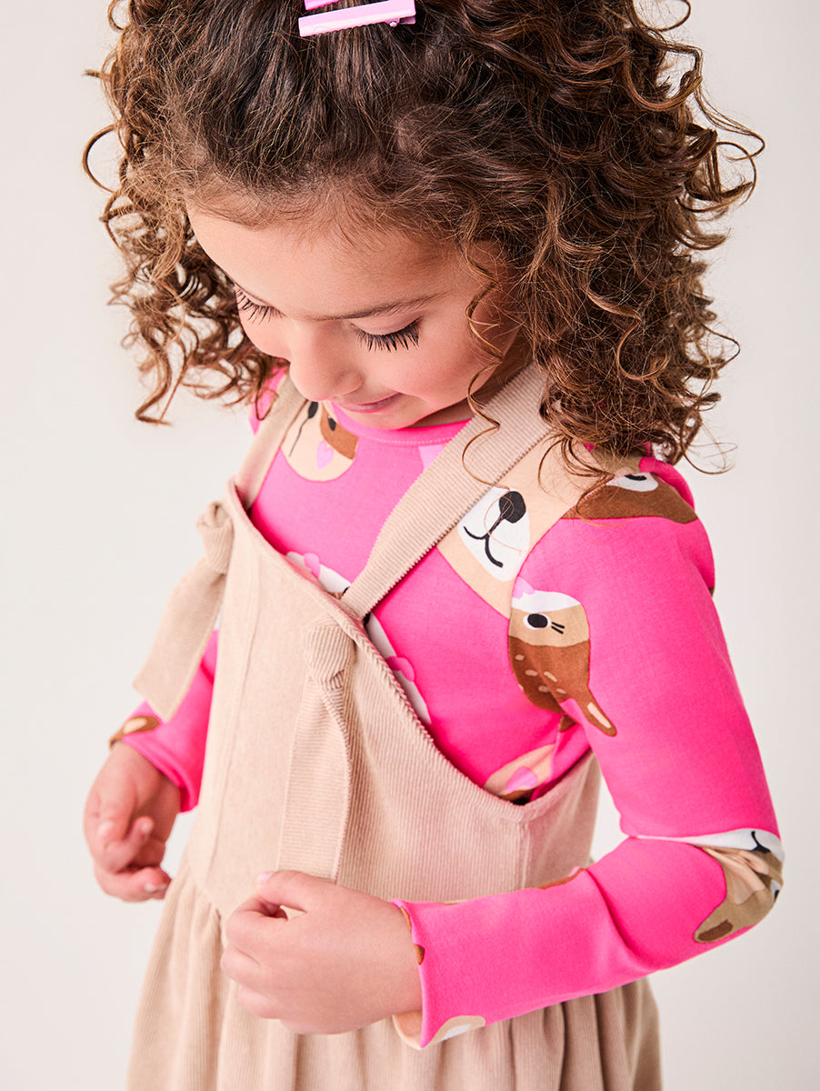 Blusa Infantil Bimbi Inveno Manga Longa Rosa Bichinhos
