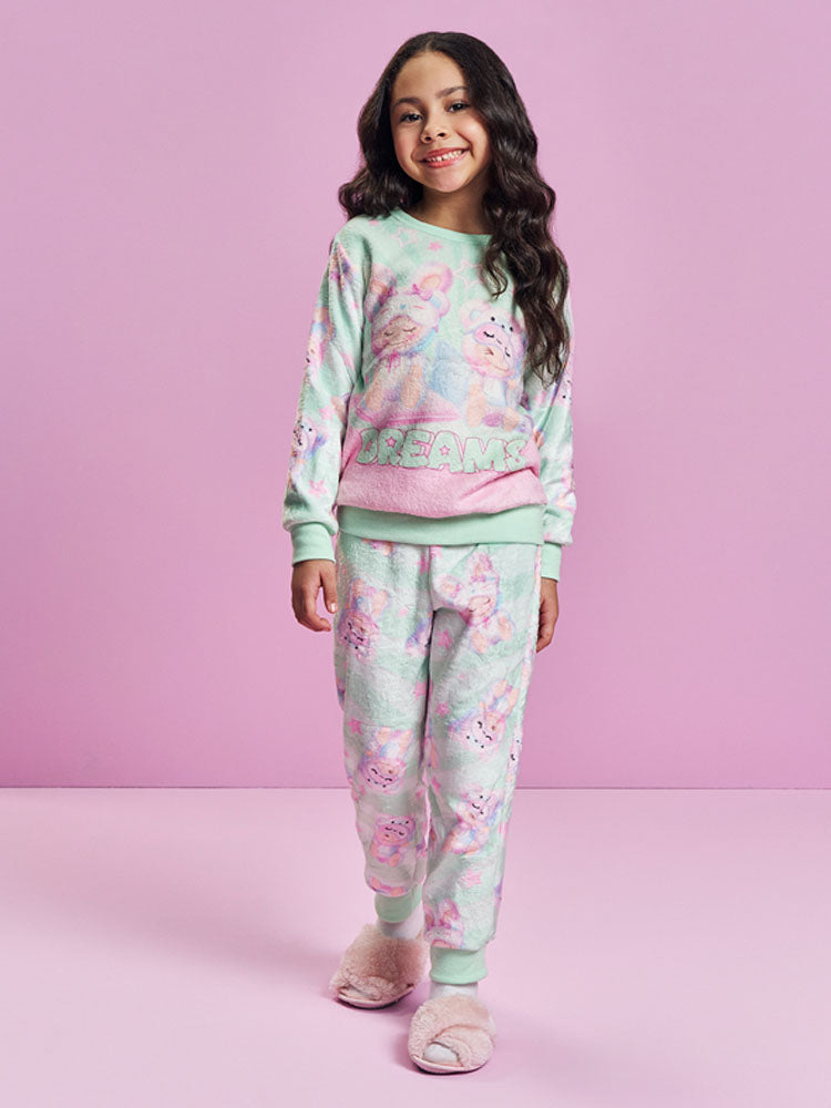 Pijama Infantil Cinti Inverno Verde Labubu Dreams