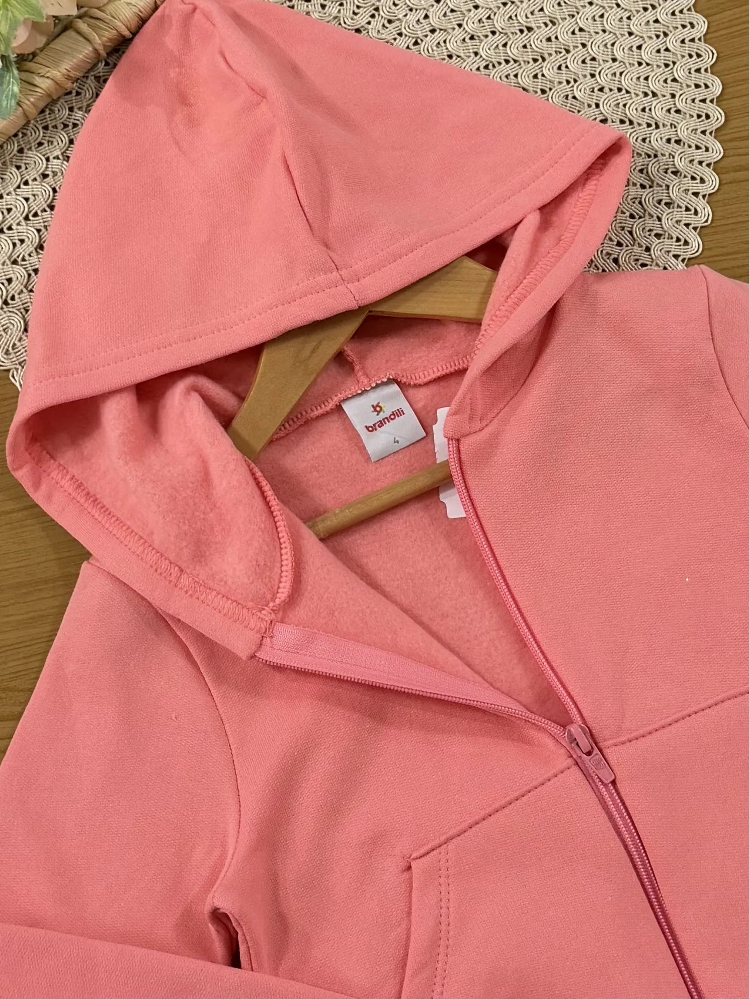 Moletom Infantil Brandili Menina Flanelado com Bolsos Coral